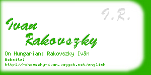 ivan rakovszky business card